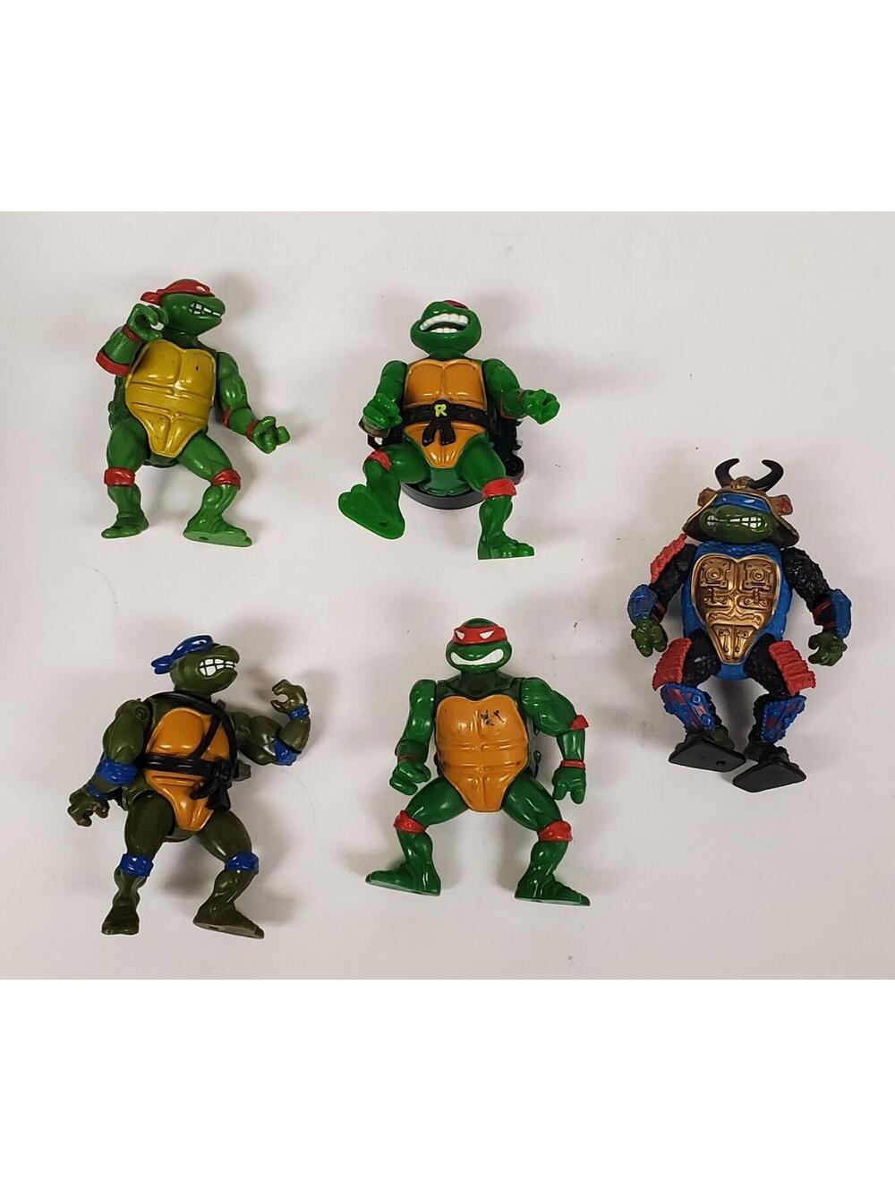 1988-1992 TMNT Ninja Turtles 5 Figure Lot ~4.25"